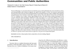 Public Risk Perspectives Regarding the Threat of Terrorism in Belgrade: Implications for Risk Management Decision-Making for Individuals, Communities and Public Authorities