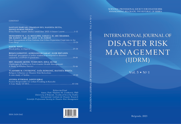 Read more about the article International journal of disaster risk management, Vol. 5, No.1