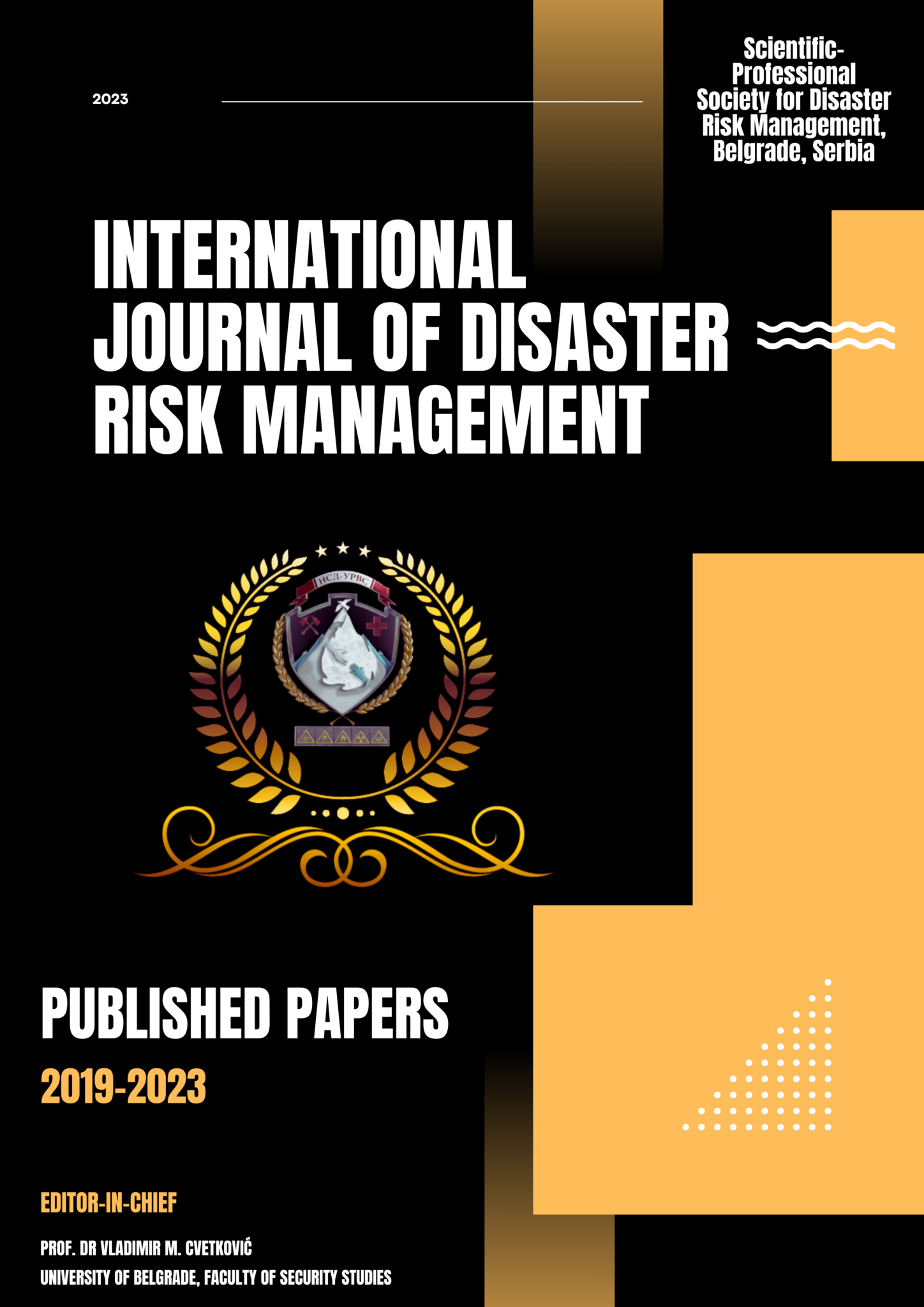 Brošura (booklet) o međunarodnom časopisu - International Journal of Disaster Risk Management