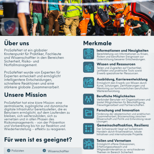 ProSafeNet – Die globale Drehscheibe für Fachleute und Wissenschaftler im Bereich Sicherheit, Gefahrenabwehr und Notfallsituationen